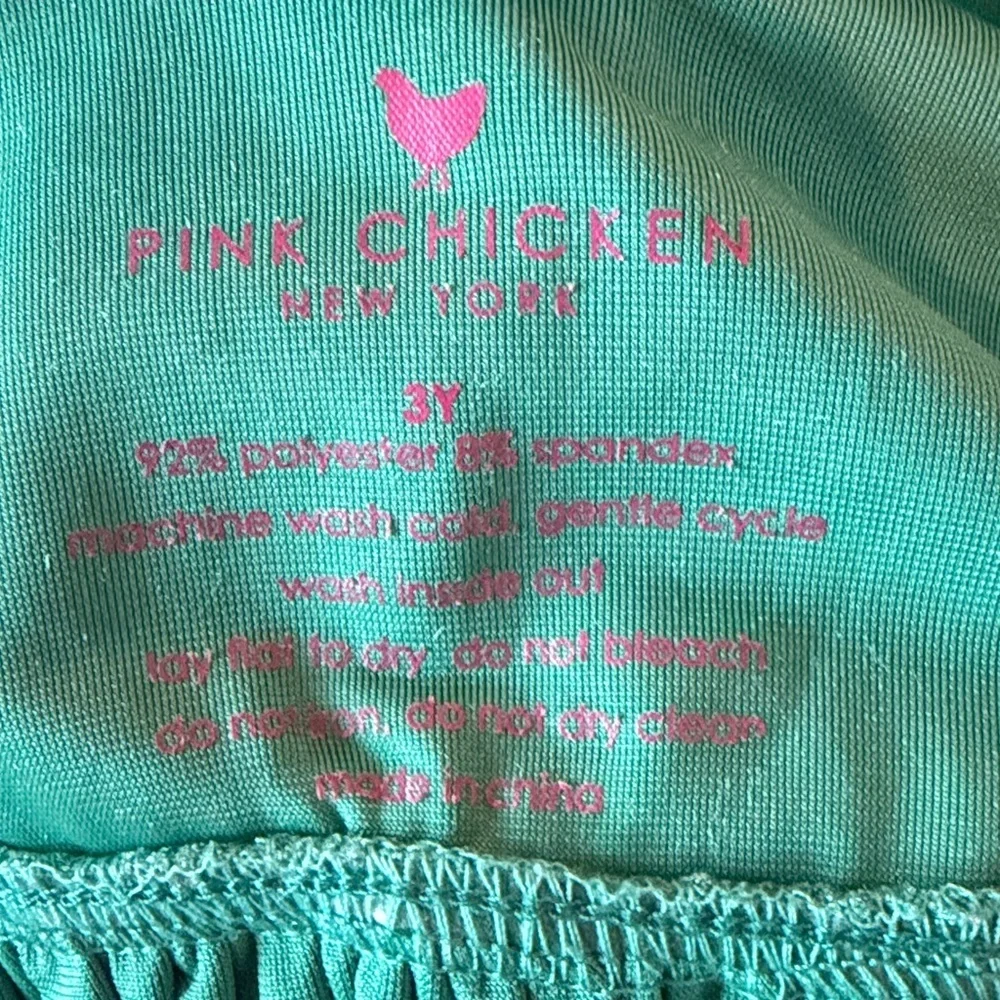 Pink Chicken Green Long Sleeve Velour Steph Dress 3Y